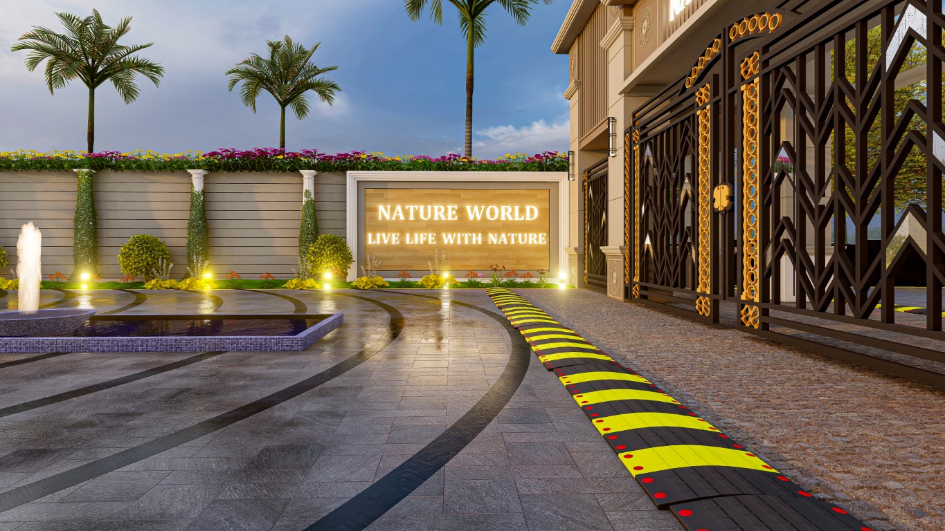 A breathtaking 3D exterior render of a modern luxury glass-fronted corporate building - Auctech IT Solutions