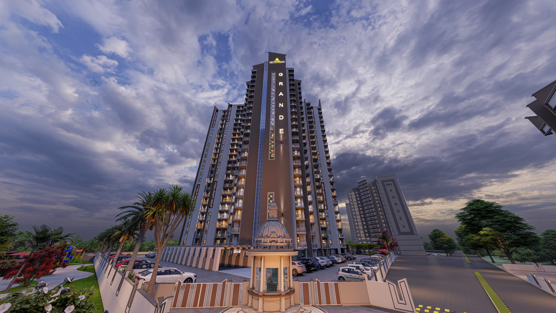 Modern high-rise apartment 3D Walkthrough in Patna - Auctech IT Solutions